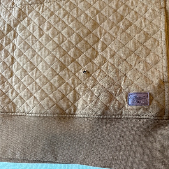 LLBean 1/4 Zip Quilted Sweatshirt, S Brown - Picture 4 of 5